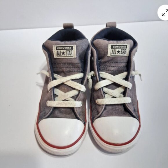 Converse Kids High Top Shoes Sz 10 Denim Look All Star‎ Classic - Good Cond - Picture 2 of 12